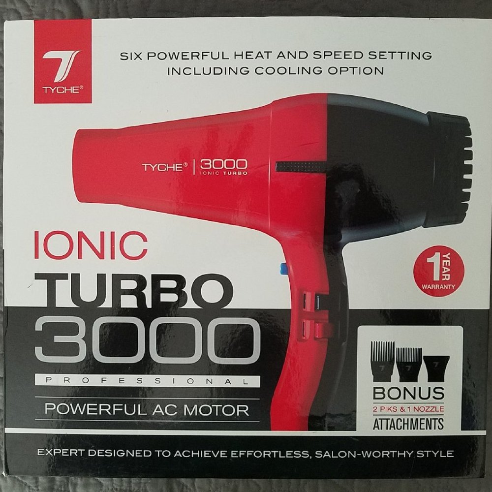 Tyche Ionic Turbo 3000 Professional Hair Dryer powerful ac motor